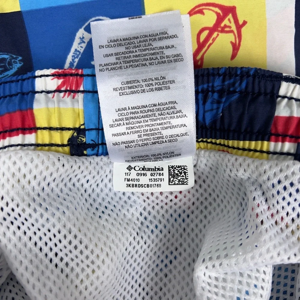 Columbia Swim Shorts Mens Large Fish Print PFG Backcast II Performance Trunks‎
